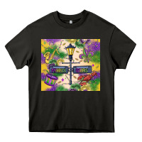 Asphalt mardi gras street lights Heavy Core Tee - MaliasSmallBusiness