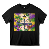 Black mardi gras street lights Heavy Core Tee - MaliasSmallBusiness