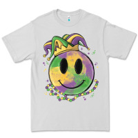 Dove Grey smiley face mardi gras Premium Tee - MaliasSmallBusiness