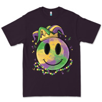 Plum smiley face mardi gras Premium Tee - MaliasSmallBusiness