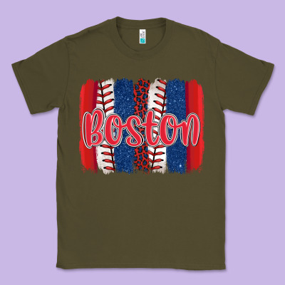 Boston Baseball Team Spirit Brushstrokes Classic Tee Designed By Artiststas