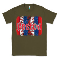 Army Green boston baseball team spirit brushstrokes Classic Tee - Artiststas