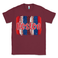 Burgundy boston baseball team spirit brushstrokes Classic Tee - Artiststas