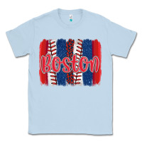 Dusty Blue boston baseball team spirit brushstrokes Classic Tee - Artiststas