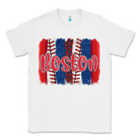 White boston baseball team spirit brushstrokes Classic Tee - Artiststas