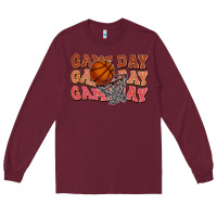 Burgundy Game day game day game day Basketball Long Sleeve Tee - NancyCooperArtShop