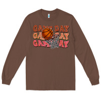 Chestnut Game day game day game day Basketball Long Sleeve Tee - NancyCooperArtShop
