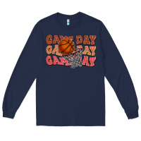 Navy Game day game day game day Basketball Long Sleeve Tee - NancyCooperArtShop