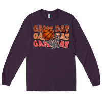 Plum Game day game day game day Basketball Long Sleeve Tee - NancyCooperArtShop