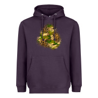 Plum camouflage and leopard patch  3 Heavyweight Hoodie - BundleAndBundleShop