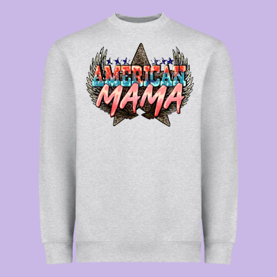 American Mama Mother's Day Heavyweight Sweatshirt Designed By Howdyjamesfarm