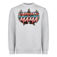 Heather Grey American mama Mother's Day Heavyweight Sweatshirt - HowdyJamesFarm