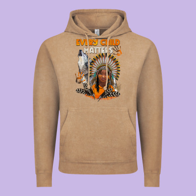 Every Child Matters Child And Wolf Vintage Hoodie Designed By Barkaloodesign