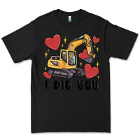 Black i dig you valentines excavator Premium Tee - MaliasSmallBusiness