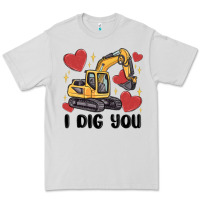 Dove Grey i dig you valentines excavator Premium Tee - MaliasSmallBusiness