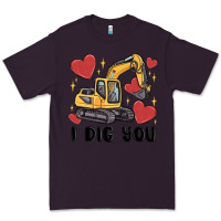 Plum i dig you valentines excavator Premium Tee - MaliasSmallBusiness