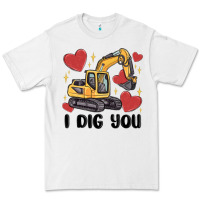 White i dig you valentines excavator Premium Tee - MaliasSmallBusiness