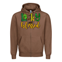 Chestnut St. Patrick's Lucky and blessed Zipper Hoodie - OliviaCreatesArt