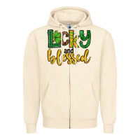 Sandshell St. Patrick's Lucky and blessed Zipper Hoodie - OliviaCreatesArt