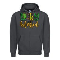 Smoke St. Patrick's Lucky and blessed Zipper Hoodie - OliviaCreatesArt