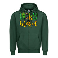 Sports Green St. Patrick's Lucky and blessed Zipper Hoodie - OliviaCreatesArt