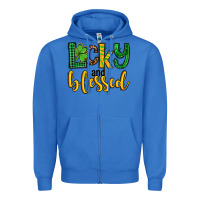 True Royal St. Patrick's Lucky and blessed Zipper Hoodie - OliviaCreatesArt
