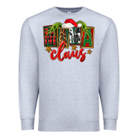Heather Grey Christmas mama Claus Premium Sweatshirt - FaDigitalArtStudio