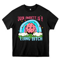 Black your anxıett is a lying bitch malia Heavy Core Tee - MaliasSmallBusiness
