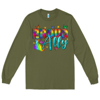 Army Green Proud ally Long Sleeve Tee - NancyCooperArtShop