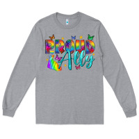 Heather Grey Proud ally Long Sleeve Tee - NancyCooperArtShop