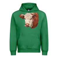 Emerald hereford cow face Urban Hoodie - LillyAllenDesigns