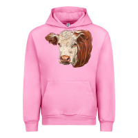 Fuchsia Pink hereford cow face Urban Hoodie - LillyAllenDesigns