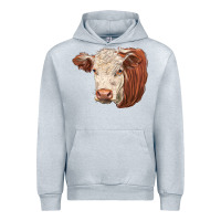 Heather Grey hereford cow face Urban Hoodie - LillyAllenDesigns