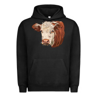 Pigment Black hereford cow face Urban Hoodie - LillyAllenDesigns