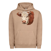 Pigment Burro hereford cow face Urban Hoodie - LillyAllenDesigns
