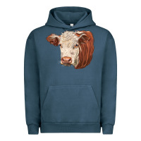 Pigment Midnight Navy hereford cow face Urban Hoodie - LillyAllenDesigns