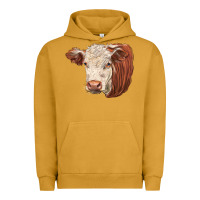 Pigment Peanut Butter hereford cow face Urban Hoodie - LillyAllenDesigns