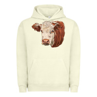 Pigment Pistachio hereford cow face Urban Hoodie - LillyAllenDesigns