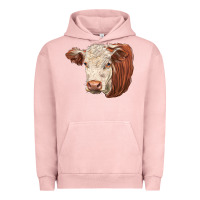 Pigment Salmon hereford cow face Urban Hoodie - LillyAllenDesigns