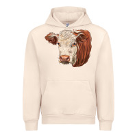 Sandshell hereford cow face Urban Hoodie - LillyAllenDesigns