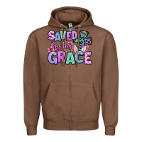 Chestnut Easter Day Saved by his grace Zipper Hoodie - OliviaCreatesArt
