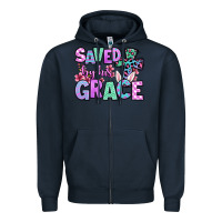 Navy Easter Day Saved by his grace Zipper Hoodie - OliviaCreatesArt