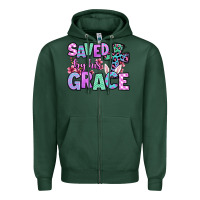 Sports Green Easter Day Saved by his grace Zipper Hoodie - OliviaCreatesArt