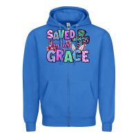 True Royal Easter Day Saved by his grace Zipper Hoodie - OliviaCreatesArt