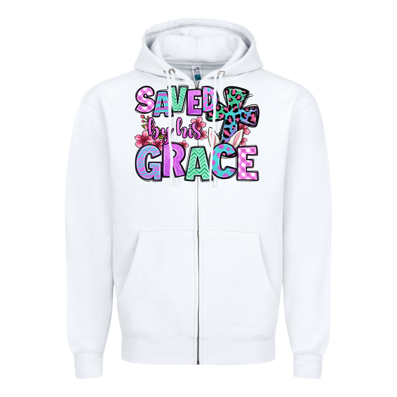 Easter Day Saved By His Grace Zipper Hoodie by OliviaCreatesArt | Teevron