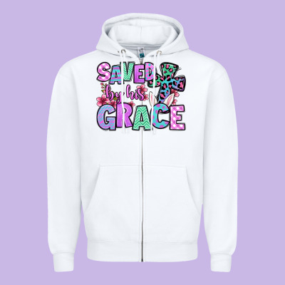 Easter Day Saved By His Grace Zipper Hoodie Designed By Oliviacreatesart
