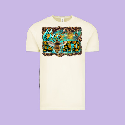 Bee Kind With Sunflower And Leopard Background Vintage Tee Designed By Artiststas