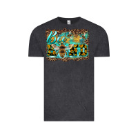 Vintage Black bee kind with sunflower and leopard background Vintage Tee - Artiststas
