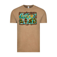 Vintage Coffee bee kind with sunflower and leopard background Vintage Tee - Artiststas