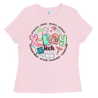 Bubblegum Pink x ray tech Ladies Tee - MaliasSmallBusiness